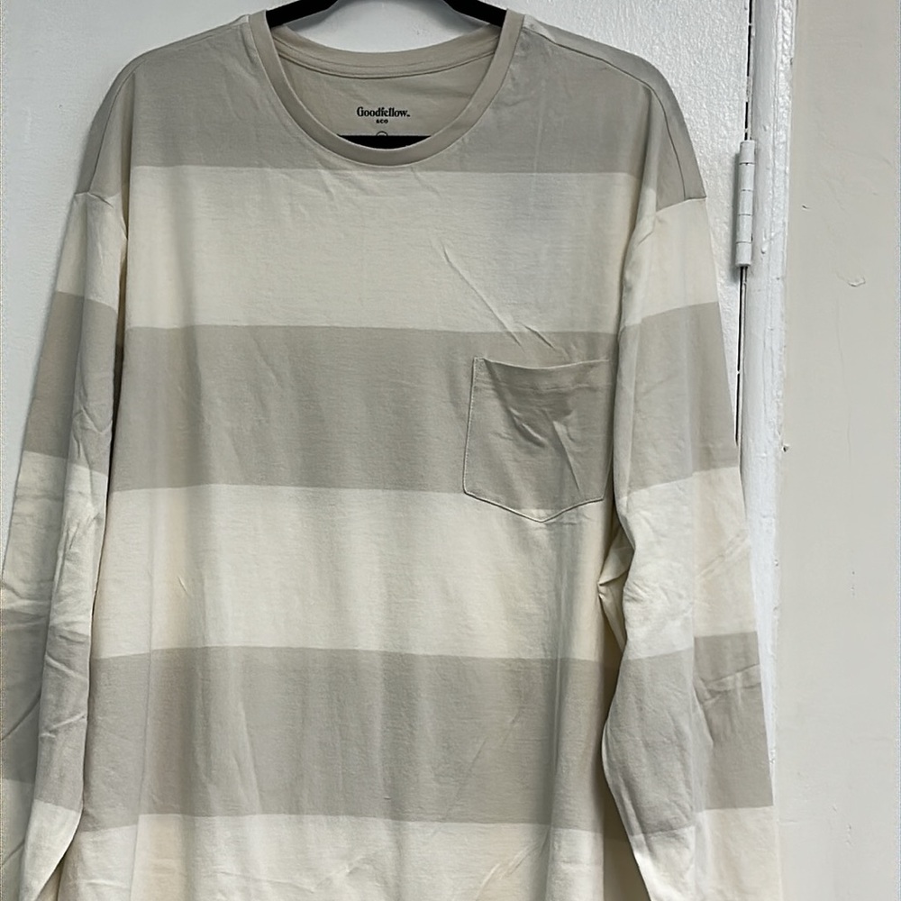 Goodfellow & Co. Dog bone stripe long sleeve T-shirt size 2XL new with tags tall - Picture 2 of 4